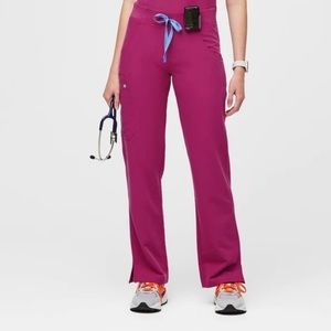 Figs Kade Cargo Scrub Pants in Raspberry Sorbet Medium Petite